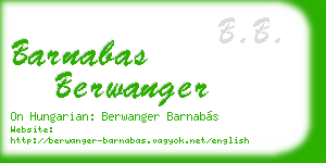 barnabas berwanger business card